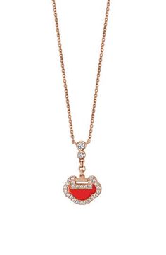 This 18-karat gold chain anchors a red agate pendant alight in diamond pavé that is a symbol of protection and spiritual potency. Total red agate weight: 0.20ct. Total diamond weight: 0.13ct. Color: G-H Clarity: SI 18k gold/red agate/diamond Imported >Diamond Guide Symbol Of Protection, Spiritual Power, Diamond Guide, Red Agate, Diamond Pendant Necklace, Agate Pendant, Anchors, Pave Diamonds, Diamond Pendant