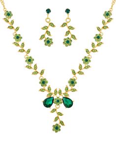 PRICES MAY VARY. WEDDING BRIDESMAID GREEN FLOWER LEAF RHINESTONE NECKLACE AND EARRINGS JEWELRY SET: This green rhinestone necklace and earrings set is ideal for any occasion, including parties, proms, fashion shows, nightclubs, and anniversaries. And it can add an excellent fashion touch to your dress on any festival, such as Wedding, Mother's Day, Valentine's Day, Christmas Day, New Year's Day, or others. MATERIALS: Meticulously crafted from high-quality rhinestone and zinc alloy SIZE AND LENGT Bridesmaid Green, Wedding Jewelry Vintage, Bridesmaid Jewelry Set, Christmas Jewelry Gift, Green Bridesmaid, Bridesmaid Jewelry Sets, Necklace Chain Lengths, Green Jewelry, Flower Leaf