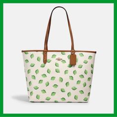 Brand New With Tags Sold Out In Stores Hard To Find Product Details Color Chalk Green Multi Saddle Printed Coated Canvas And Smooth Leather Reversible Tote Handles With 9 1/2" Drop 13" (L) 11 1/2" (H) 6 1/4" (W) Style No. 2782 Msrp 350.00 Please Check Out My Other Listings For More Coach Products Reversible Coated Canvas Tote Bag, Casual Coach Bags In Coated Canvas, White Reversible Shopping Bags, White Reversible Bags For Shopping, White Reversible Shoulder Bag For Travel, Reversible White Shoulder Bag For Travel, White Reversible Bag, White Reversible Bag For Everyday Use, Reversible White Bag For Everyday