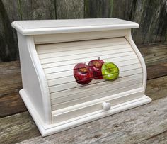 two apples in the shape of a mailbox