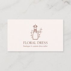 a business card with the words floral dress on it