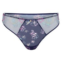 This panty features a romantic design with delicate lace and a flattering cut, perfect for special occasions. Summer Party Bottoms With Delicate Lace, Elegant String Bottoms For Summer, String Bottoms With Lace Trim For Party, Spring Lace String Bottoms, Elegant Blue Lace Bottoms, Romantic Design, Adore Me, Fabric Names, A Romantic