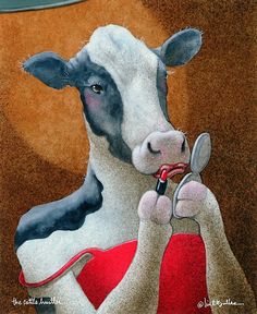 Surreal Pictures, Cow House, Wine Funny, Animal Canvas Art, Pig Art, Vintage Pics, Ear Tag, Cows Funny, Cow Painting