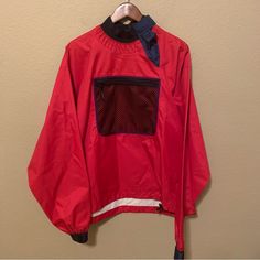 Size Xl No Rips Or Tears Flaking On The Inside Of Jacket Good Condition Patagonia Long Sleeve Windbreaker For Fall, Red Track Jacket For Outdoor Winter Activities, Functional Red Windproof Windbreaker, Sporty Red Windbreaker For Outdoor Activities, Patagonia Long Sleeve Windbreaker For Hiking, Patagonia Long Sleeve Outerwear For Hiking, Red Windproof Long Sleeve Windbreaker, Red Long Sleeve Windproof Windbreaker, Functional Red Windbreaker For Outdoor