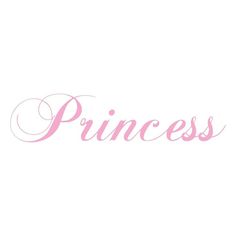 the word princess written in pink on a white background