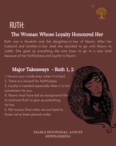 the poster for ruth's book, the woman who lorally honored her