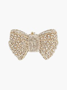 Trinity' Rhinestone & Crystal Bow Evening Clutch Gift Crystal Clutch Embellished, Luxury Rhinestone Clutch, Luxury Embellished Crystal Clutch, Glamorous Crystal-embellished Clutch For Cocktail, Luxury Pearl-embellished Clutch Evening Bag, Rhinestone Bow, Evening Clutch, Black Box, Bow Design