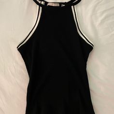 It’s Always Been In My Closet And Never Worn Black Ribbed Tank Top For Summer, Trendy Black Ribbed Tank Top, Trendy Ribbed Black Tank Top, Casual Black Ribbed Tank Top, Black Sporty Top For Day Out, Sporty Black Top For Day Out, Black Tank Top For Spring Night Out, Black Tank Top For Night Out In Spring, Black Top