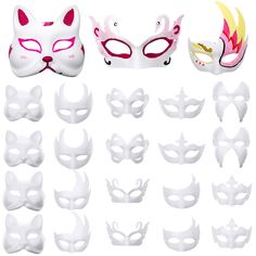 PRICES MAY VARY. Sufficient Quantity: you will receive 50 pieces of DIY white masks, enough to meet most of your DIY painting needs, there are 10 different styles of DIY masks, including cats, butterflies, foxes, crowns, etc., you can freely paint on the masks, doodle your favorite colors or patterns, and share them with your family and friends Inspire Creativity: let these blank paper masks be your canvas, let your imagination run free, you can create, decorate and develop your artistic skills White Fantasy Costume Accessories For Cosplay, Novelty White Masks For Halloween, White Novelty Costume Accessories For Halloween, White Costume Accessories For Halloween, Halloween Novelty White Masks, Novelty White Halloween Masks, White Novelty Halloween Masks, White Masks For Cosplay Events, Cat Ears Costume Accessories For Cosplay Carnival