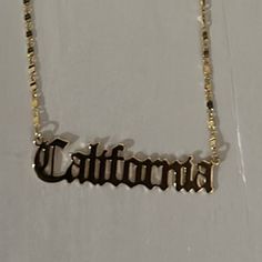 Nwt California Gold Tone Necklace Woman Hygiene, Gold Necklace Name, California Necklace, Arrowhead Pendant Necklace, California Jewelry, David Yurman Necklace, Disney Necklace, Dope Jewelry Accessories, California Gold