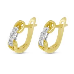 Introducing Brevani's trendy Diamond 2-Tone Huggie Earrings: the ultimate in high-end style for those who love luxury with a touch of edge. These 14kt yellow and white gold beauties feature eye-catching 0.15ct diamonds, sure to leave everyone around you dazzled with envy! -14kt White and Yellow Gold-0.15ct DiamondsE10858TT Luxury Formal Huggie Earrings With Lever Back, Luxury Yellow Gold Huggie Earrings With Lever Back, Love Luxury, Gold Beauty, Huggie Earrings, Huggies Earrings, To Leave, Jewelry Design, Diamonds