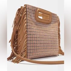 This Iconic M Bag By Maje Is Brand New Without Tags. Retailed For $360. Super Versatile: Carry As A Crossbody Or Handbag. Houndstooth Fabric (Cotton, Wool, Polyester, And Nylon) And Camel Colored Leather. Cotton Lining. Magnetic Closure. Adjustable And Removable Leather Shoulder Strap. Measures Approximately 9” X 10.5” And 2” Deep Only Reasonable Offers Will Be Considered. Chic Fall Bag With Houndstooth Pattern, Chic Houndstooth Bag For Fall, Chic Houndstooth Shoulder Bag, Chic Houndstooth Pattern Bags For Everyday Use, Chic Houndstooth Rectangular Shoulder Bag, Chic Rectangular Houndstooth Shoulder Bag, Chic Everyday Houndstooth Pattern Bag, Chic Everyday Houndstooth Bag, Chic Houndstooth Everyday Bag