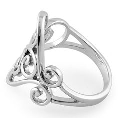 Top of ring height: 19.5mm

Band width: 5.4mm

Shank width: 2.5mm



Metal: 925 sterling silver

Plating: rhodium plated

Finish: high polish Quality Rings, Plain Silver Rings, Filigree Heart, Interlocking Hearts, Sterling Silver Filigree, Silver Filigree, Sterling Ring, Rhodium Plated, Beautiful Rings