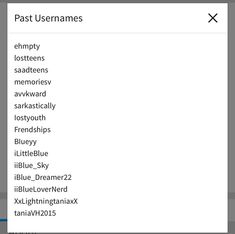 the past usernames are highlighted in this screenshot