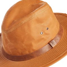 Field Hat for Hunting | Over The Moon Classic Outdoor Waxed Finish Hats, Rugged Outdoor Hats With Waxed Finish, Casual Brown Hat For Outdoor Work, Casual Waterproof Hats For Outdoor Work, Waterproof Casual Hats For Outdoor Work, Leather Hats, American Leather, Hat Band, Leather Band