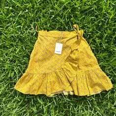 Questions? Leave A Comment Below! Nwt Gorgeous Frnch Skirt. Fast Shipping Fitted Wrap Skirt For Summer Brunch, Non-stretch Yellow Skirt For Summer, Spring Fitted Ruffled Wrap Skirt, Summer Cotton Mini Wrap Skirt, Spring Cotton Flowy Wrap Skirt, Summer Cotton Tiered Wrap Skirt, Cotton Tiered Wrap Skirt For Summer, Fitted Lined Wrap Skirt For Vacation, Fitted Tiered Wrap Skirt For Spring