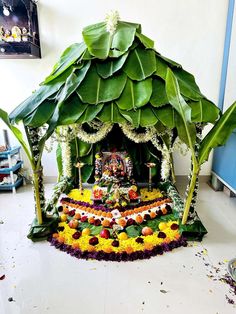 Satyanarayan Pooja decoration Satnarayan Pooja Decorations, Satya Narayana Pooja Decoration, Satyanarayan Pooja Decoration, Laxmi Pooja Decoration At Home, Lakshmi Pooja Decoration Ideas, Satyanarayana Pooja Decoration Ideas, Flower Decoration For Pooja, Pooja Decoration Ideas, Mandapam Decoration