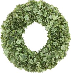 a wreath with green leaves is shown on a white background