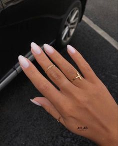 Light Pink Nails Summer, Gold Dainty Jewelry, Hoco Nails, Evry Jewels, Viral Aesthetic, Summer August, Milky Nails, Light Pink Nails