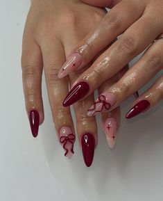 Press On Nails Red, Red Press On Nails, Nails Holiday, Wine Nails, Custom Nails, Red Christmas Nails, Nails Red