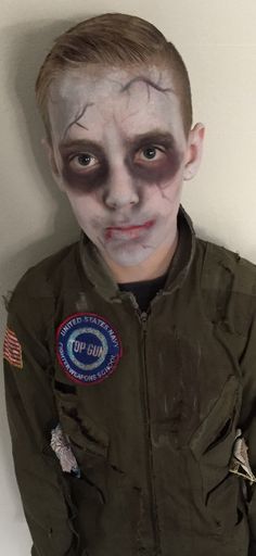 Zombie Makeup Ideas Easy Kids, Kids Zombie Costume Boys Diy, Zombie Makeup Easy Kids, Easy Kids Zombie Makeup, Zombie Makeup Kids Boys, Boy Zombie Makeup, Kids Zombie Makeup Boys, Halloween Makeup Boys Easy, Zombie Face Paint Easy