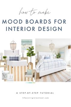 mood boards for interior design with text overlay