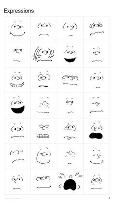 the different expressions in each expression are drawn by hand and placed on top of each other