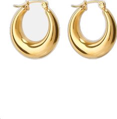 Trendy Gold Plated Nickel-free Huggie Earrings, Trendy Nickel-free Gold-plated Huggie Earrings, Trendy Metal Plated Hoop Earrings, Trendy Gold Plated Tarnish Resistant Hoop Earrings, Minimalist Plated Metal Hoop Earrings, Trendy Hypoallergenic Gold Plated Hoop Earrings, Trendy Stainless Steel Huggie Hoop Earrings, Everyday Stainless Steel Pierced Hoop Earrings, Trendy Small Hoop Stainless Steel Earrings