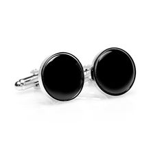 Classic and chic, our Silver and Onyx Cufflinks grant an immediate ensemble boost to your formal wardrobe. Smooth, deep Onyx discs nestle inside silver-finished settings for a simple, classic look suitable for any event. The expert craftsmanship of our base metal cufflinks ensures long-lasting durability. Pairs perfectly with our Onyx Inlaid Tie Clip. Elegant Black Cufflinks For Business, Adjustable Black Cufflinks For Business, Classic Black Business Cufflinks, Classic Silver Cufflinks For Black Tie Events, Elegant Adjustable Silver Cufflinks, Black Classic Wedding Cufflinks, Classic Black Wedding Cufflinks, Elegant Black Cufflinks For Gift, Classic Clip-on Cufflinks For Gift