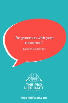 a speech bubble with the quote be generous with your resources kyyenn bluetone