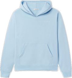 Light Blue Crew Neck Hoodie For Spring, Light Blue Hoodie With Drawstring Hood And Relaxed Fit, Light Blue Relaxed Fit Sporty Hoodie, Light Blue Sporty Hoodie With Relaxed Fit, Light Blue Crew Neck Hoodie With Ribbed Cuffs, Light Blue Relaxed Fit Hoodie With Drawstring, Sporty Light Blue Hoodie For Streetwear, Light Blue Hoodie With Ribbed Cuffs For Spring, Sporty Light Blue Crew Neck Hoodie