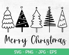 merry christmas trees svg file