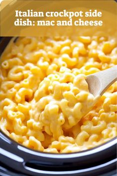 Indulgent, cheesy Italian-inspired crockpot side dish, perfect for potlucks and casual gatherings. Crockpot Macaroni And Cheese, Crockpot Mac And Cheese Recipe, Mac N Cheese Crockpot, Crockpot Macaroni, Crockpot Mac N Cheese Recipe, Thanksgiving Crockpot Recipes, Crockpot Mac And Cheese, Crockpot Appetizers, Macaroni Cheese Recipes