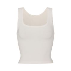 Cotton Rib Tank - Marble | SKIMS White Ribbed Tank Top, Runway Top, Girly Christmas Gifts, Trendy Tank Tops, Tank Top White, Fame Dr, Cotton Leggings, Ribbed Tank Tops, Wardrobe Basics