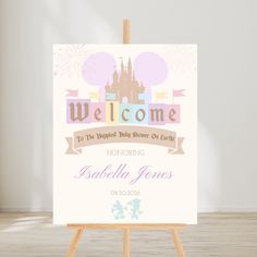 Discover the full 'Happiest Baby Shower on Earth' collection for a perfectly coordinated party! Explore matching items here   https://www.etsy.com/shop/CasaVidalEventDesign?ref=dashboard-header&search_query=002 🎠 Welcome your guests with a touch of vintage Disneyland magic using our "Happiest Baby Shower on Earth" welcome sign! Featuring a charming pastel color palette, this gender-neutral design is perfect for creating a whimsical atmosphere at your baby shower. ✨ Sign Details: -Available in t Happiest Baby Shower On Earth, Vintage Disney Baby Shower Theme, Vintage Disney Baby Shower Ideas, Vintage Disneyland Baby Shower Ideas, Disneyland Baby Shower Ideas, Disney Castle Baby Shower, Vintage Disneyland First Birthday, Happiest Birthday On Earth, Disney Baby Shower Ideas