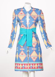 Mary McFadden Blue Silk Quilted Belted Duster Coat, 1980s For Sale at 1stdibs Silk Quilt, The Seventies, The Editor, Women Magazines, Blue Silk, The Fashion, Vintage Collection, South Africa, Duster Coat