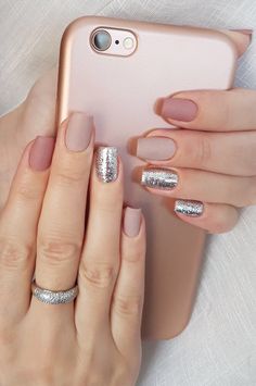 Decoración de Uñas Nails Glitter, Silver Polish, Popular Nails, Classy Nails, Nail Arts, Gorgeous Nails, Perfect Nails