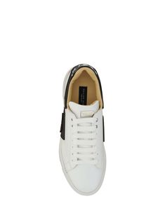 Calfskin hexagon sneakers by philipp plein, lace-up front fastening, structured sole, round toe, side panels with brand signature and embossed tone-on-tone brand logo, brand signature plaque applied to front metal tongue. brand signature on heel in contrasting embossed pattern. Composition: 100% % Calf Leather Bos Taurus, 100% % Rubber | Philipp Plein Men's Hexagon Sneakers in White | SS24 Philipp Plein Sneakers, Philipp Plein, Side Panels, Heel Shoes, Luxury Retail, Panel Siding, Luxury Boutique, Women Collection, Calf Leather