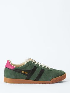 An easy choice for off-duty days, this pair of trainers by Gola is made with luxurious suede uppers to add a soft texture to your look.  Sitting on a flat heel, they are shaped with a round toe for everyday appeal. Sporty Aesthetic, Trainers Fashion, Trainer Heels, Suede Lace, Leather Trainers, Trainers Women, Suede Shoes, Fashion Boots, Cap Sleeves