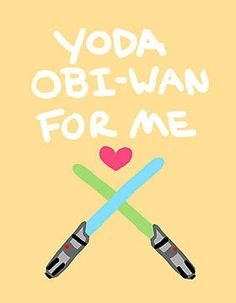 the words yoda obi wan for me are crossed by two skis