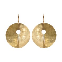 Teahupo Earrings Hammered Metal Jewelry, Brass Jewellery Handmade, Art Smith, Silversmithing Jewelry, Artistic Earrings, Butterfly Earrings Gold, Metalsmithing Jewelry, Precious Metal Clay, Hammered Metal