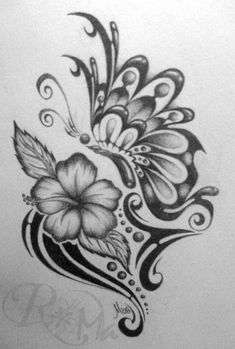 a tattoo design with flowers and swirls on the bottom half of its arm,