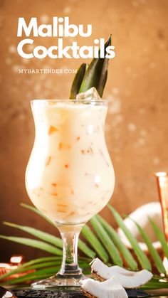 a tall glass filled with liquid and topped with a green plant