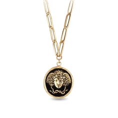 Please allow 2-3 weeks for production and delivery. The head of Medusa is a powerful symbol of female strength, survival, and resilience in the face of aggression. This talisman serves as a reminder of the incredible power and courage that resides within you. This 14k hollow open link chain suspends your favorite talisman at your collarbone for a meaningful statement. SIZING & DIMENSIONS Talisman measures approx. 19mm x 20mm. Head Of Medusa, Female Strength, Paperclip Chain Necklace, Chain Necklaces, Magpie, Paper Clip, Link Chain, The Head, Chains Necklace