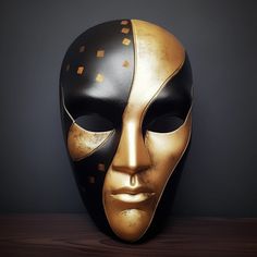 Immerse yourself in Venetian opulence with our black and gold mask. Inspired by antiquity, this creation captivates with timeless elegance. Every meticulously crafted detail blends ancient charm with modern sophistication. Elevate any occasion with this masterpiece transcending the accessory, inviting exploration into a realm where history and elegance converge. The black and gold Venetian mask is more than an artistic expression; it's an entry into the grandeur of bygone masquerades. Every curv Black And Gold Mask, Horror Party, Gold Mask, Venetian Mask, Costume Masks, Masquerade Party, Artistic Expression, Costume Accessories, Black And Gold