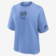 This Legacy Established Boxy T-Shirt helps you support the North Carolina Tar Heels with retro team details. Its soft cotton fabric delivers a comfortable feel on game day. College T Shirts, North Carolina Tar Heels, Tar Heels, Alabama Crimson, Alabama Crimson Tide, Crimson Tide, Blue Fashion, Game Day, Alabama