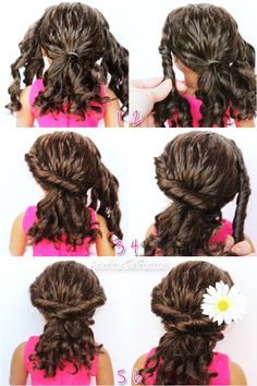 Twisted ponytail for curly doll hair. Ponytail For Curly Hair, Curly Doll Hair, Dolls Hairstyles, Doll Hairstyle, Twisted Ponytail, Barbie Hairstyles