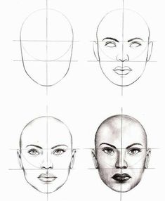 four different types of face shapes and their corresponding features are shown in the above image