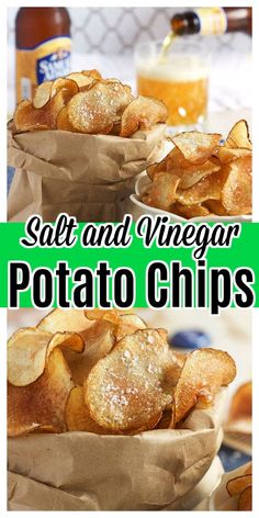 salt and vinegar potato chips in paper bags