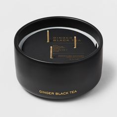 ginger black tea candle with gold trim